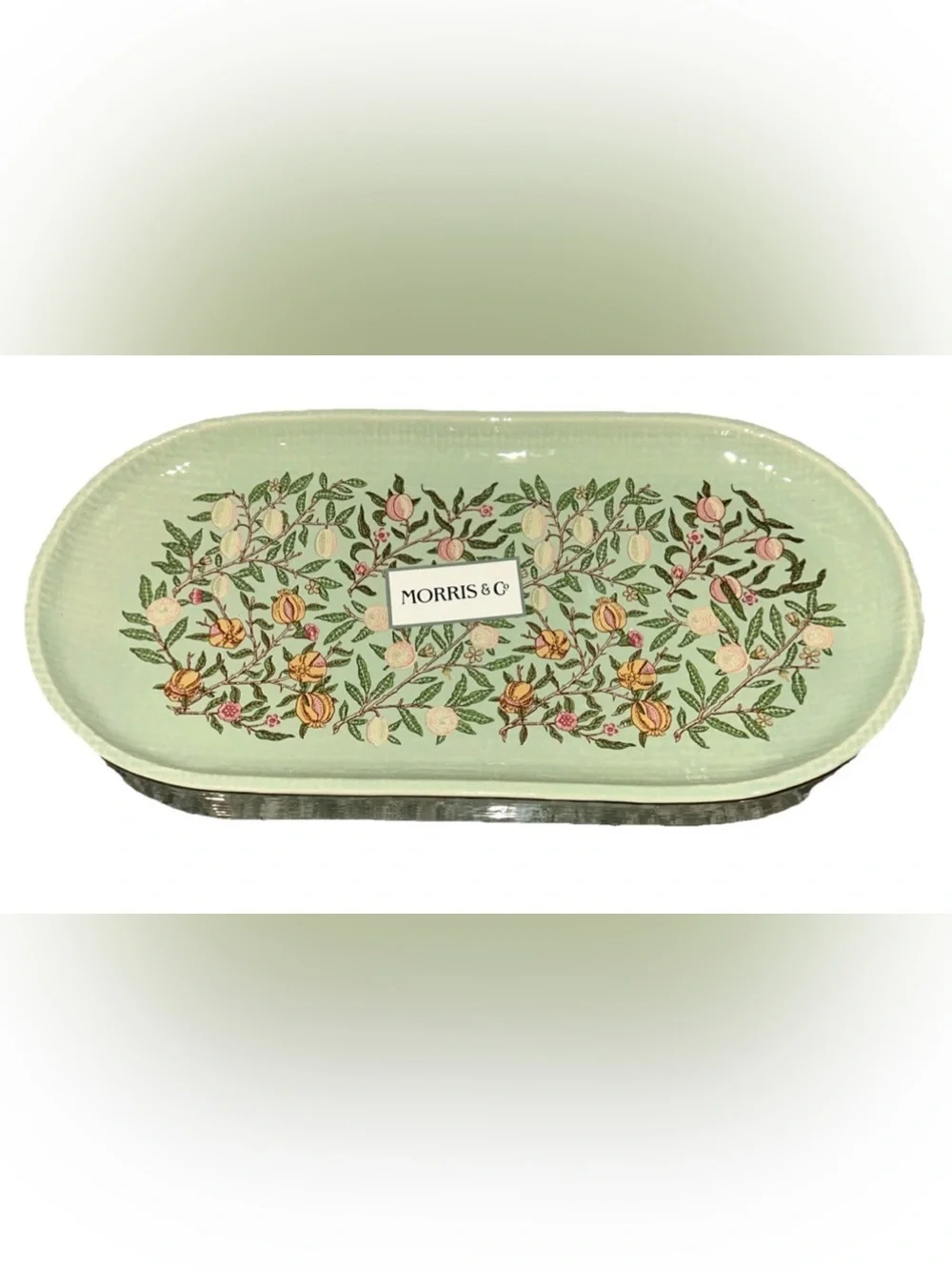 MORRIS & CO. Green Floral Fruit Burlap-Look Heavy 12.5